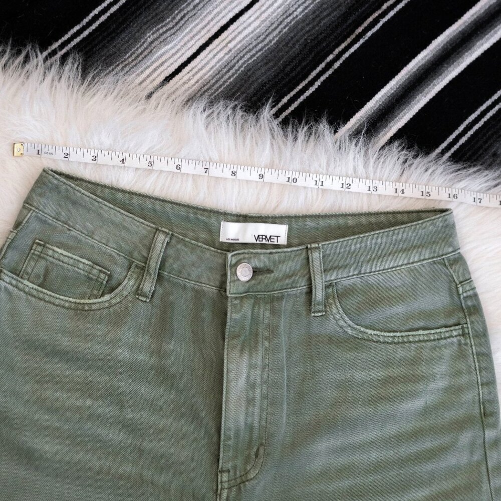 VERVET BY FLYING MONKEY Olive Green Flare Wide Leg Jeans - Picture 5 of 11